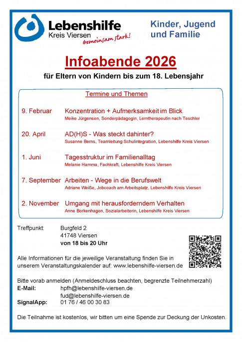 Infoabende 2026 von der HPFH und dem FuD