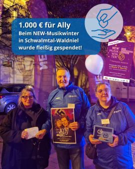 1.000 Euro für den Film „Ally“ beim NEW-Musikwinter gesammelt